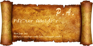 Péter Adolár névjegykártya